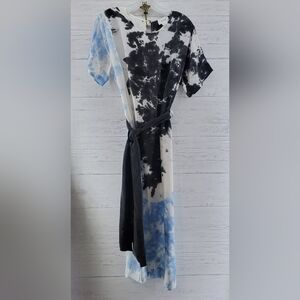 R.G Kane‎ Tye Dye Dress, Size XS, Black/Blue/White